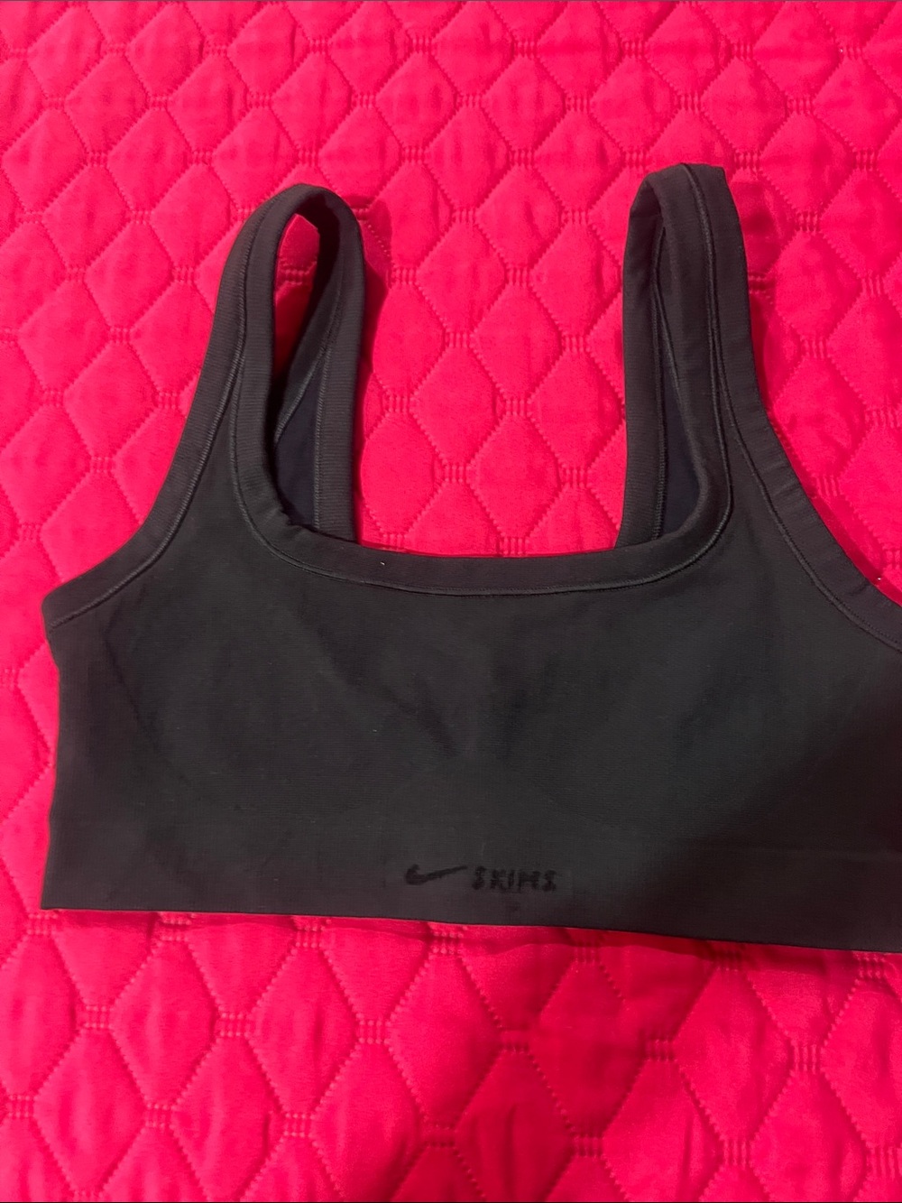 Nike SKIMS Black Sports Bra with Scoop Neck and Wide Straps NWT